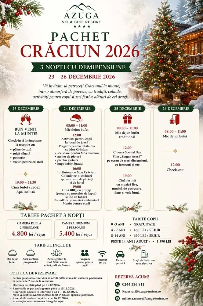Ofertă cazare Craciun Azuga Ski & Bike Resort